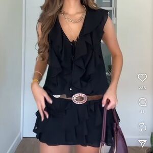 Zara Black Ruffled Skort & Top SET